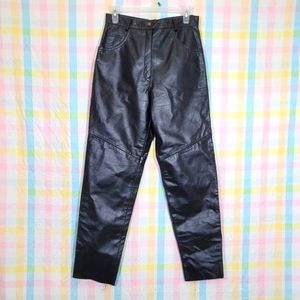 Vintage genuine leather tapered trouser pants